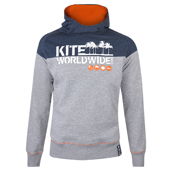 KiteWorldWide Hoodie | Logo Blau-Grau